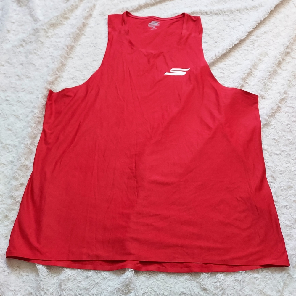 Skechers Red Speed Elite Singlet Performance Active Tank Workout Gym Beach Pool